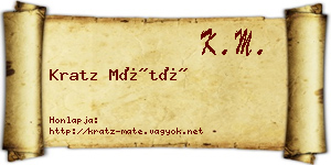 Kratz Máté névjegykártya